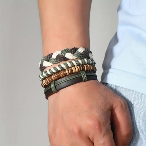 Pulsera tejido verde - Imagen 2