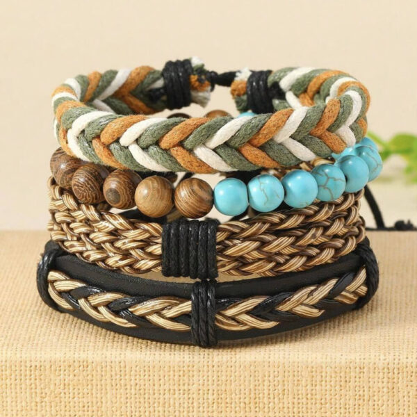 Pulsera rústuca con lazo naranja